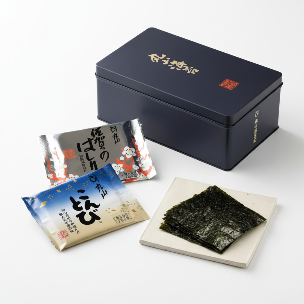 Maruyama Gokujo Nisen Gift Tin | Kontobi & Hashiri — Tsukiji's Finest Two Nori, 1854