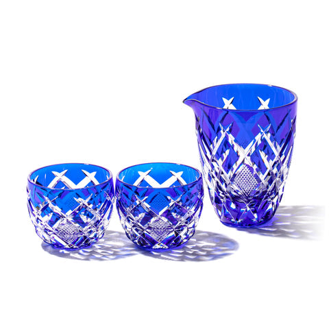 Edo Kiriko Sake Set: Masterpiece by Taisuke Kimura