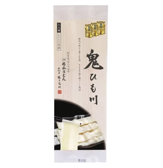 Hanayama Oni Himokawa Udon: 5cm-Wide Silky Noodles from Gunma 200g, 2 servings,  Noodle Only