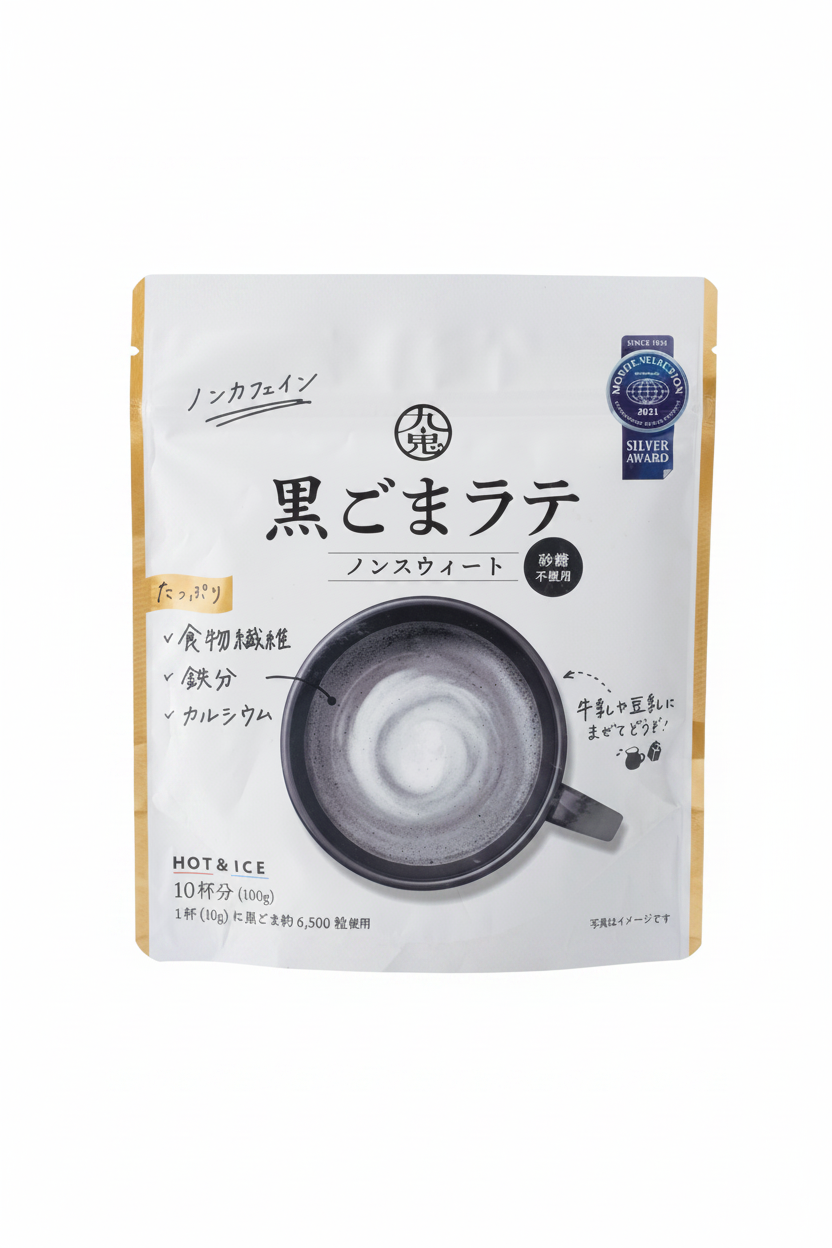 Kuki Black Sesame Latte Powder Unsweetened from Mie