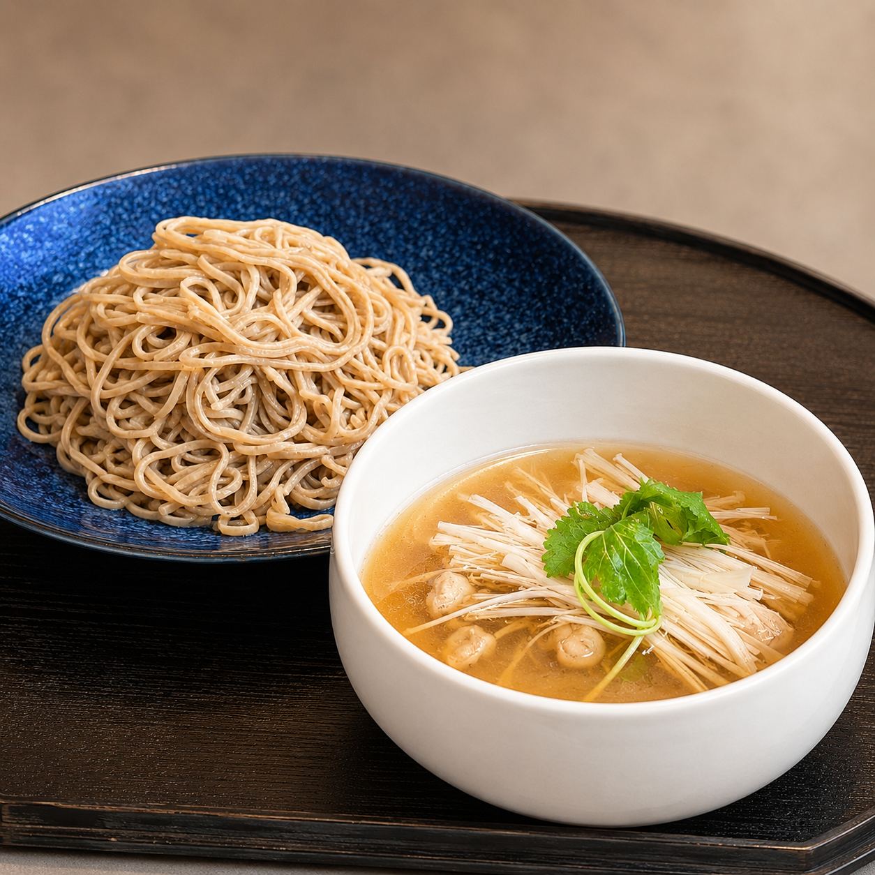 Gentle Umami Table Set dipping soba course with dashi, Japan