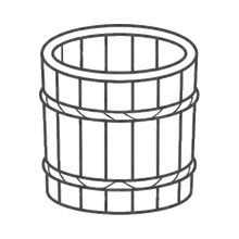 Traditional wooden barrel (kioke) icon
