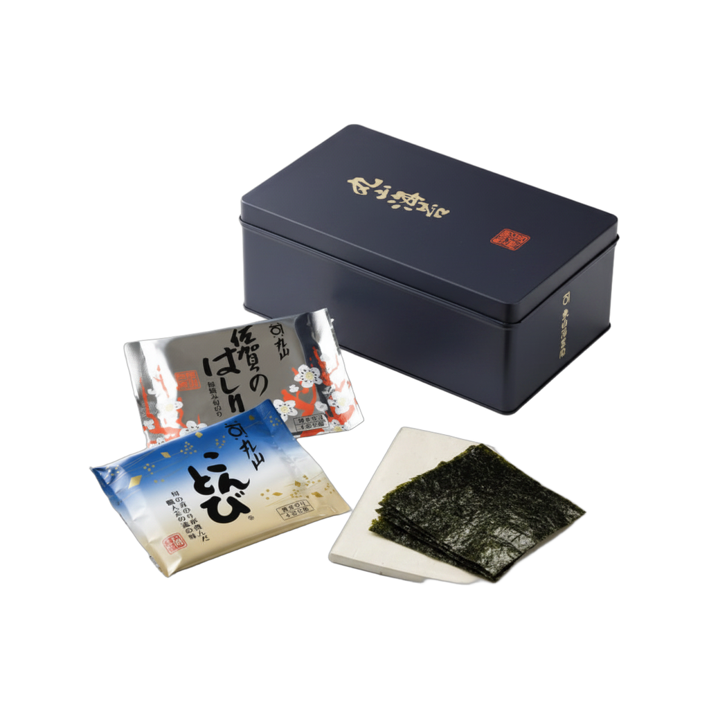 Maruyama Gokujo Nisen Gift Tin | Kontobi & Hashiri — Tsukiji's Finest Two Nori, 1854