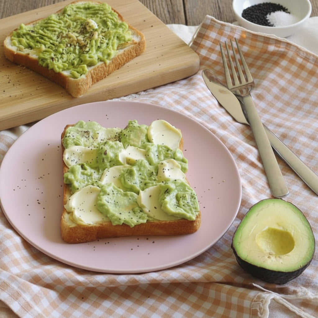 Avocado and Cream Cheese Wave Toast with White Sesame Paste