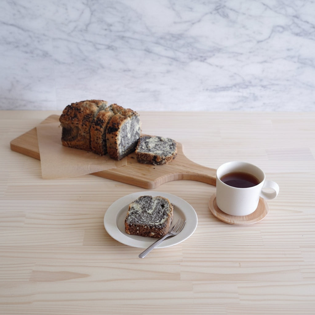 Black and White Marble Pound Cake with Black Sesame Paste