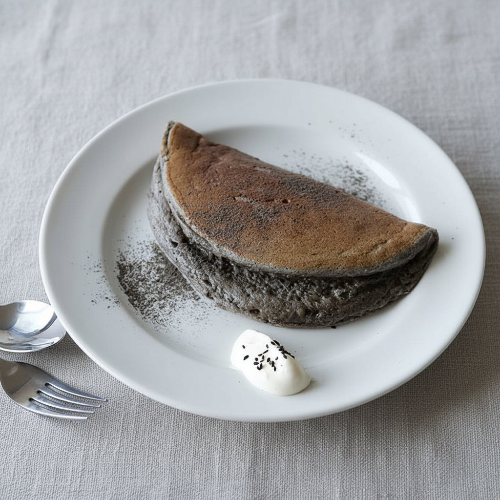 Black Sesame Latte French Toast with Mochi