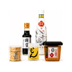 Japanese Pantry Starter Kit — soy sauce, dashi, miso, rice vinegar, and shichimi